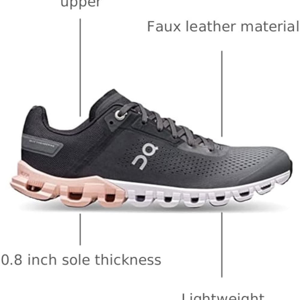 On Running Women's Cloudswift Black, Gray with Rose Accent size 6 - Picture 2 of 8